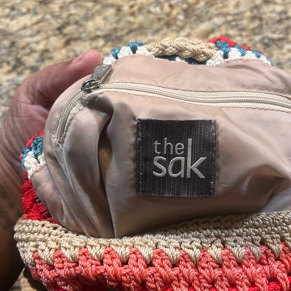 The Sak Originals Multicolored Shoulder Drawstring Purse Stripe Hobo Bag BOHO - Picture 8 of 10